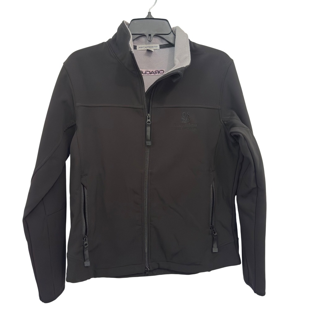 Port Authority Ladies Soft Shell Jacket Black Fleece Lined Full Zip ORACLE M